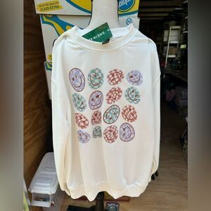 NWT Shein White Graphic Sweatshirt